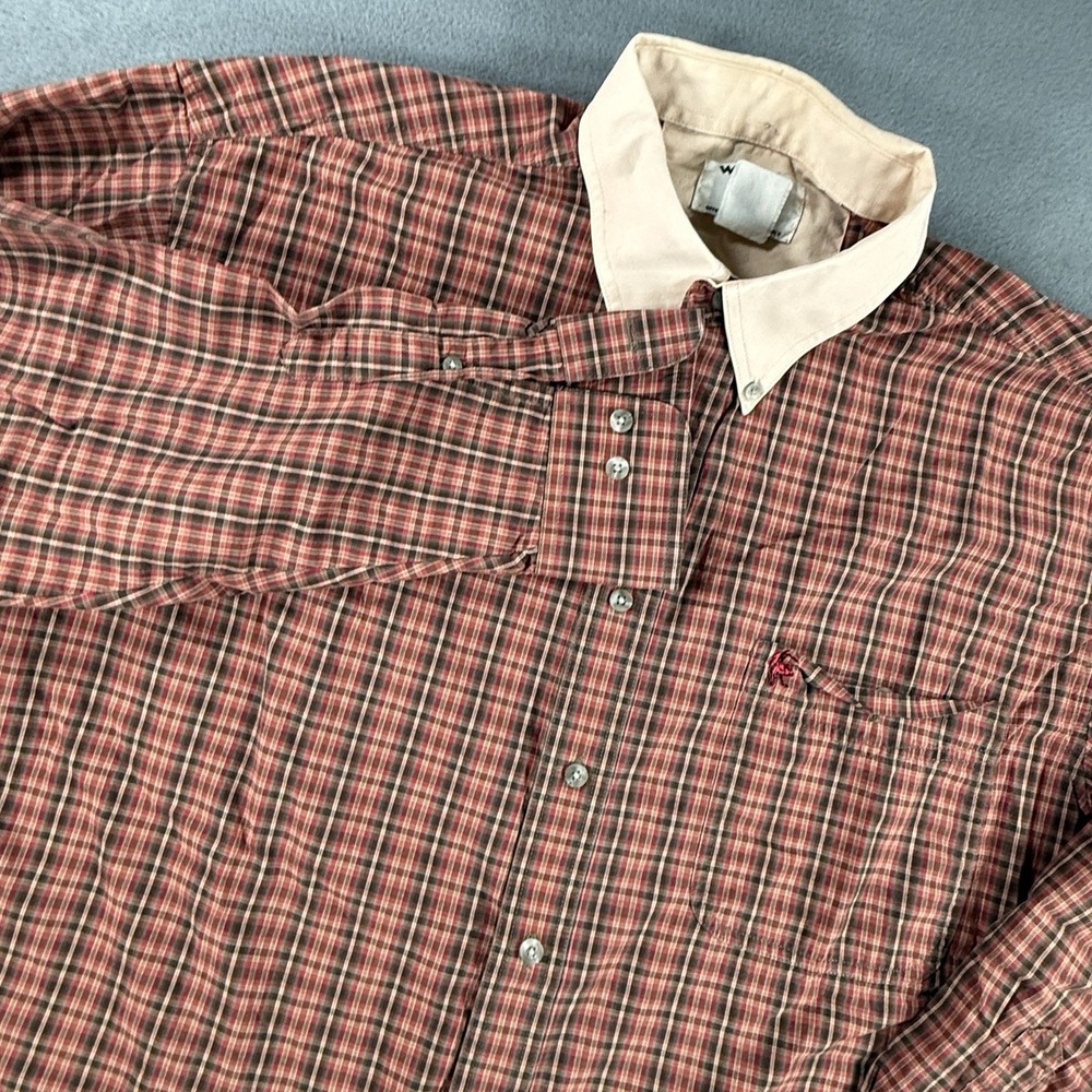Wrangler PBR Pro Bull Riding Plaid Western Button Up Shirt Mens XL 240003-BROWN